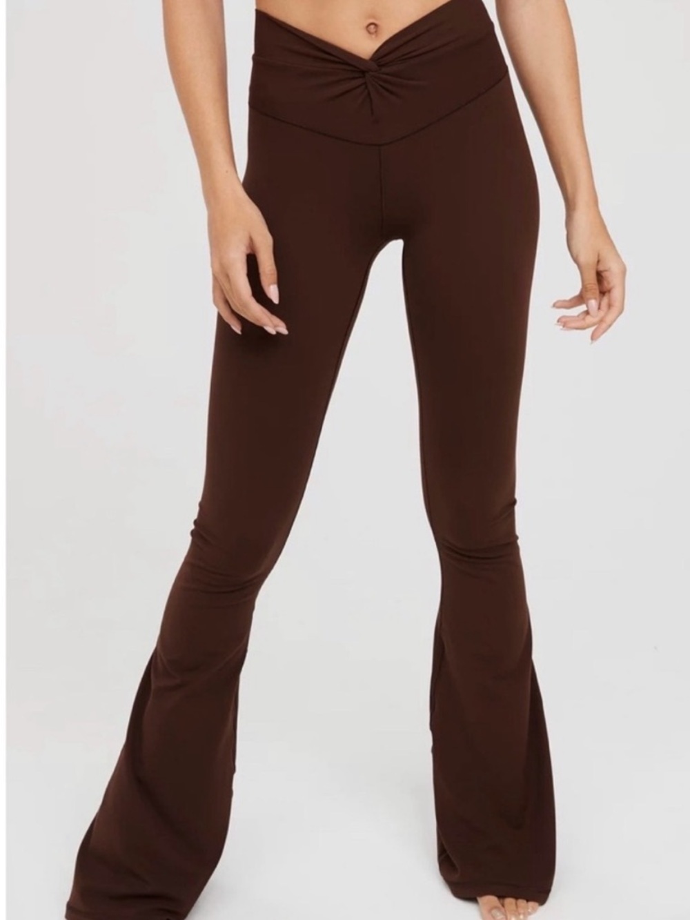 OFFLINE by Aerie Real Me XTRA Twist Flares Size XL Brown Pull On Leggings Pants